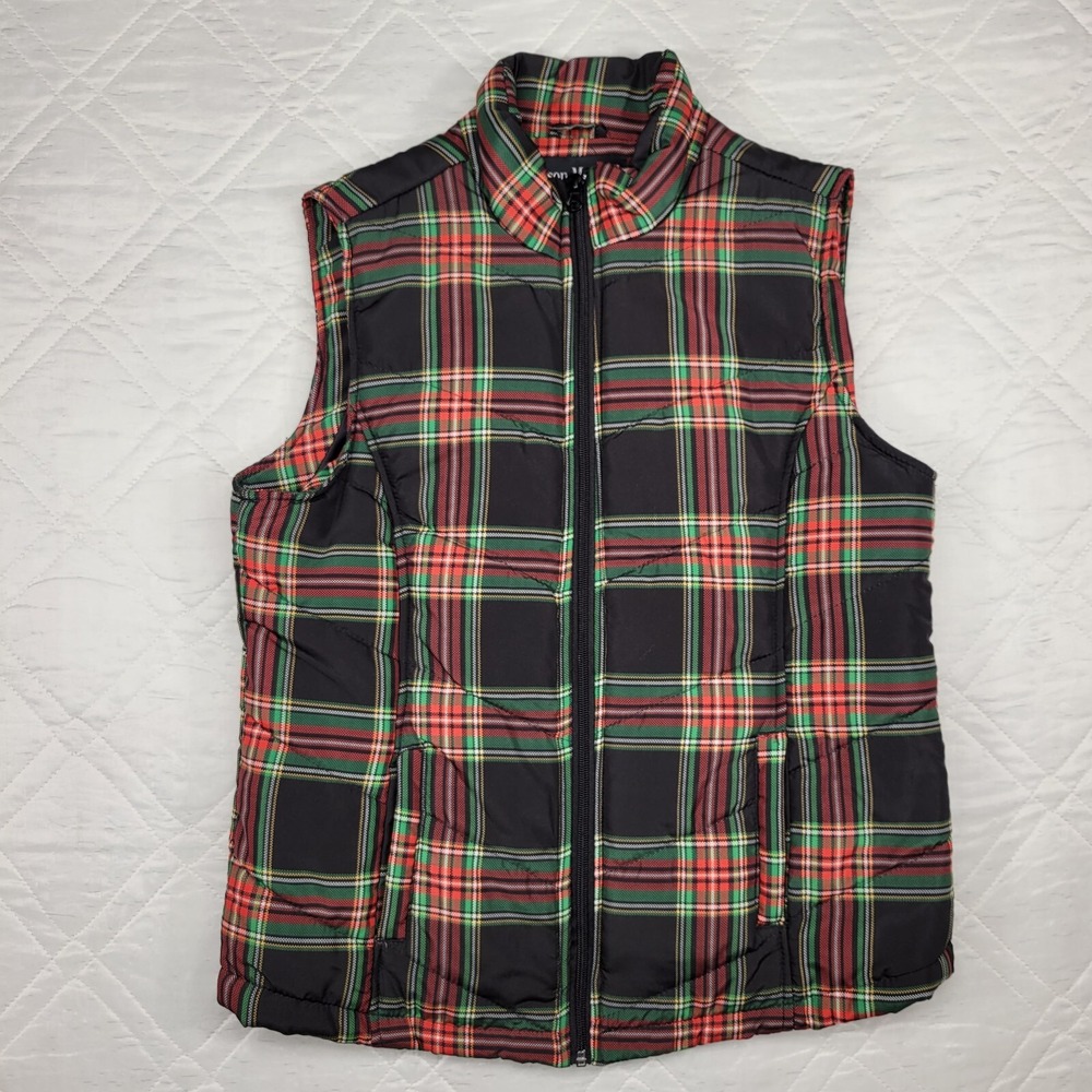 Jason Maxwell Outerwear Collection plaid puffer vest size PL